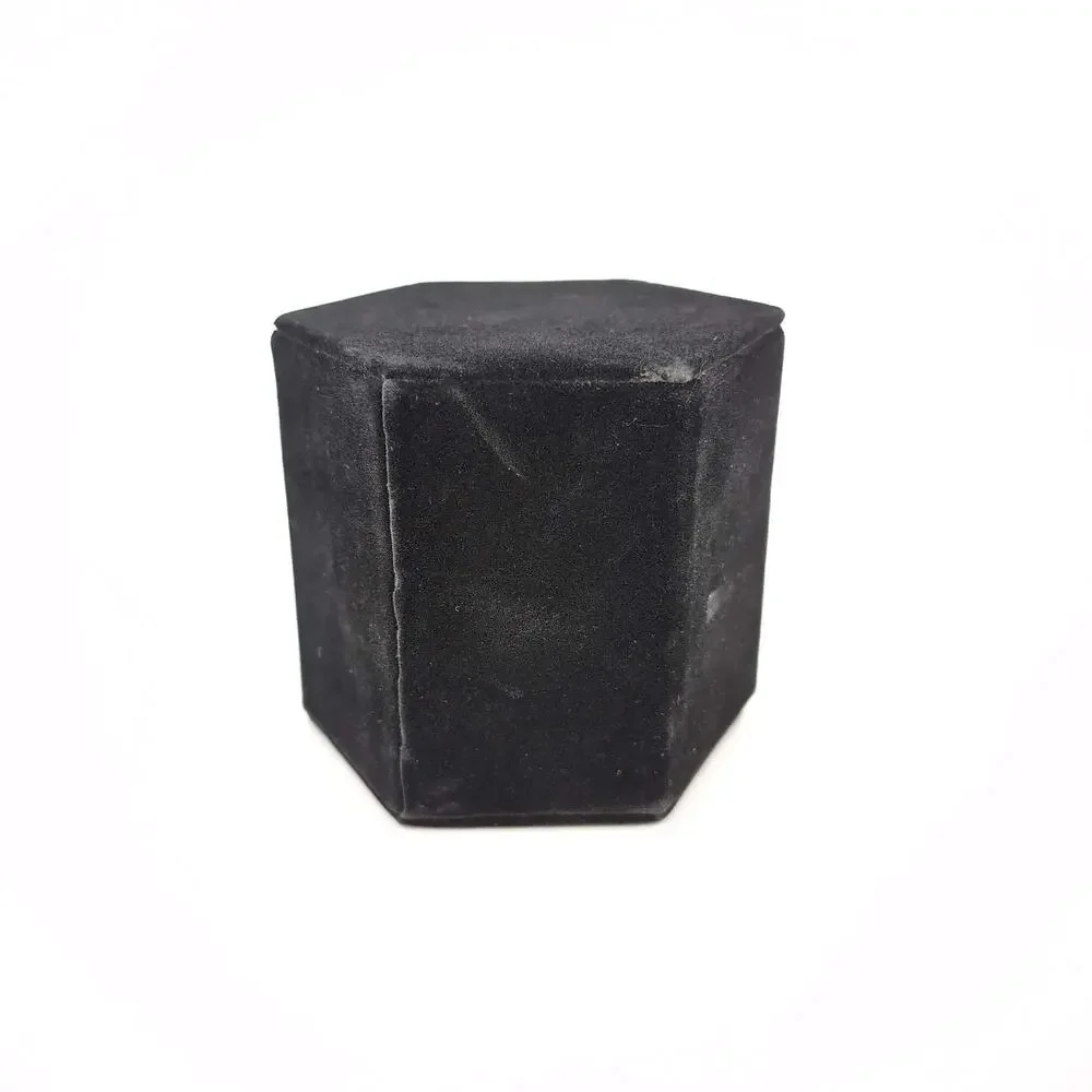 Black Velvet Hexagon Jewelry Display Ring Earrings Pendant Necklace Riser - GUC